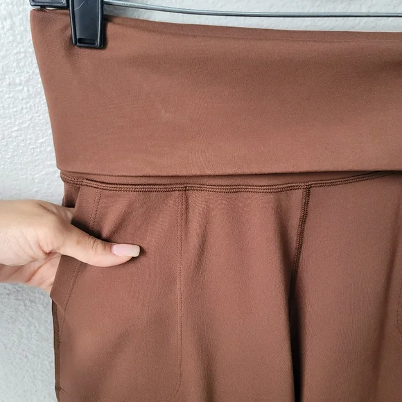 Aerie OFFLINE NEW The Hugger High Rise Foldover Jogger Size Small Color Brown - Picture 3 of 7